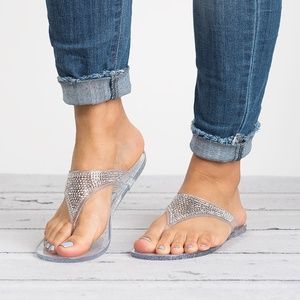 CLEAR JELLY THONG SANDALS